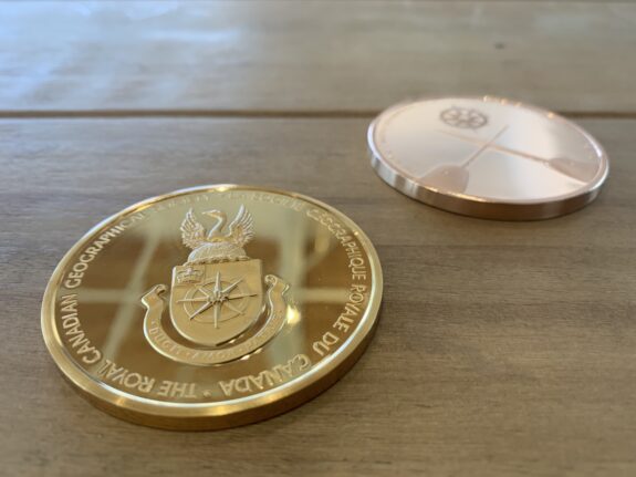 Medals on wooden table